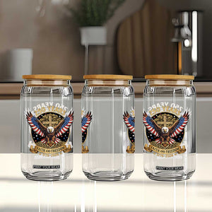 Faith And Freedom 250 Years Glass Can Patriotic Eagle Cross Gift TS12 Print Your Wear