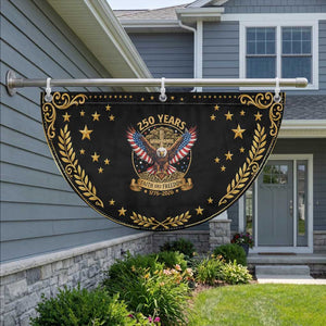 Faith And Freedom 250 Years Patriotic Fan Flag USA Eagle Cross Gift