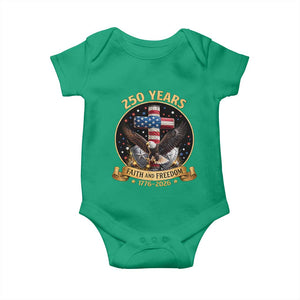 Christian Patriotic Eagle Cross Baby Onesie 250 Years Faith And Freedom USA Gift TS12 Irish Green Print Your Wear