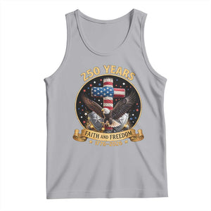Christian Patriotic Eagle Cross Tank Top 250 Years Faith And Freedom USA Gift TS12 Athletic Heather Print Your Wear