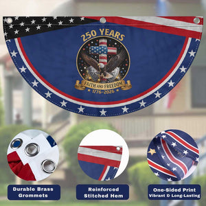 Christian American Eagle Cross Patriotic Fan Flag 250 Years Faith And Freedom USA Gift
