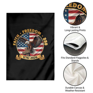 250 Years Faith And Freedom Garden Flag Patriotic Eagle Cross American Pride Gift TS12 Print Your Wear
