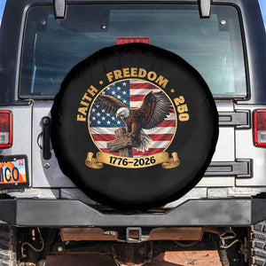 250 Years Faith And Freedom Spare Tire Cover Patriotic Eagle Cross American Pride Gift TS12 No hole Black Print Your Wear