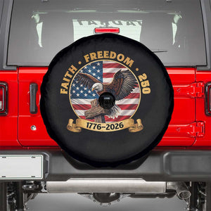 250 Years Faith And Freedom Spare Tire Cover Patriotic Eagle Cross American Pride Gift TS12 Black Print Your Wear