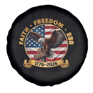250 Years Faith And Freedom Spare Tire Cover Patriotic Eagle Cross American Pride Gift TS12 Print Your Wear