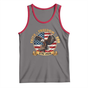 250 Years Faith And Freedom Tank Top Patriotic Eagle Cross American Pride Gift TS12 Deep Heather Red Print Your Wear