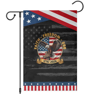 250 Years Faith And Freedom Garden Flag Patriotic Eagle Cross American Pride Gift TS12 Distressed Black Blue Print Your Wear