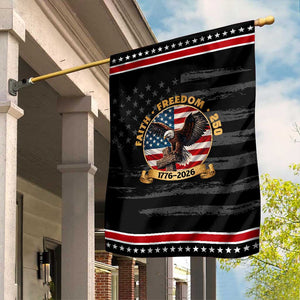 250 Years Faith And Freedom Garden Flag Patriotic Eagle Cross American Pride Gift TS12 Distressed Black Red Print Your Wear