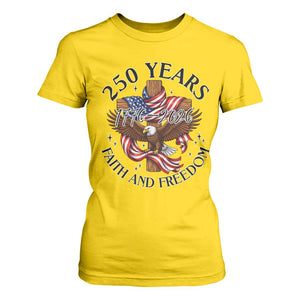 250 Years Faith And Freedom T Shirt For Women Patriotic Christian Eagle TS12 Daisy Print Your Wear