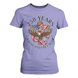 250 Years Faith And Freedom T Shirt For Women Patriotic Christian Eagle TS12 Violet Print Your Wear