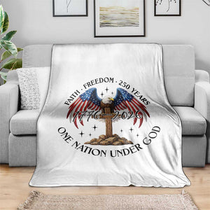 Patriotic Eagle Cross One Nation Under God Throw Blanket 250th Anniversary TS12 Print Your Wear