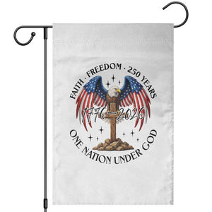 Patriotic Eagle Cross One Nation Under God Garden Flag 250th Anniversary TS12 White Print Your Wear
