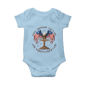 Patriotic Eagle Cross One Nation Under God Baby Onesie 250th Anniversary TS12 Light Blue Print Your Wear
