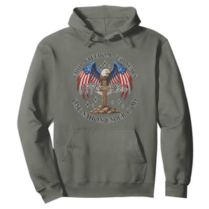 Patriotic Eagle Cross One Nation Under God Hoodie 250th Anniversary TS12 Military Green Print Your Wear