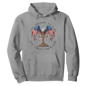 Patriotic Eagle Cross One Nation Under God Hoodie 250th Anniversary TS12 Sport Gray Print Your Wear