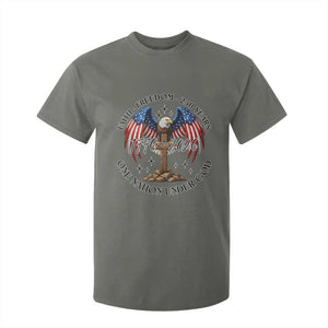 Patriotic Eagle Cross One Nation Under God T Shirt For Kid 250th Anniversary TS12 Military Green Print Your Wear