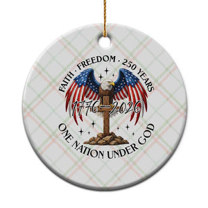 Patriotic Eagle Cross One Nation Under God Ceramic Ornament 250th Anniversary TS12 1pc Christmas Plaid Print Your Wear