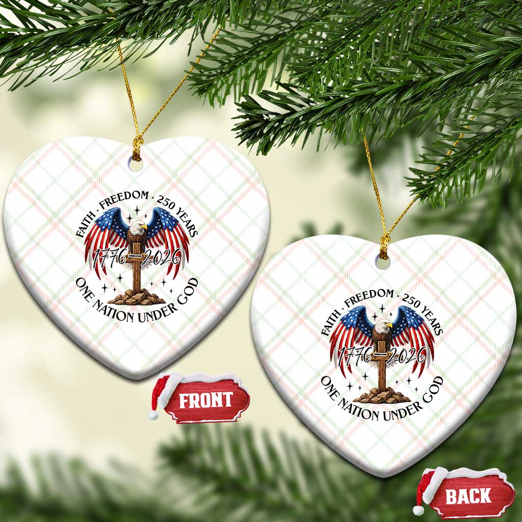 Patriotic Eagle Cross One Nation Under God Ceramic Ornament 250th Anniversary TS12 Print Your Wear