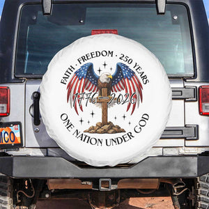 Patriotic Eagle Cross One Nation Under God Spare Tire Cover 250th Anniversary TS12 No hole White Print Your Wear