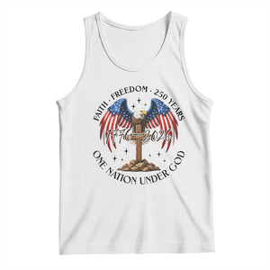 Patriotic Eagle Cross One Nation Under God Tank Top 250th Anniversary TS12 White Print Your Wear