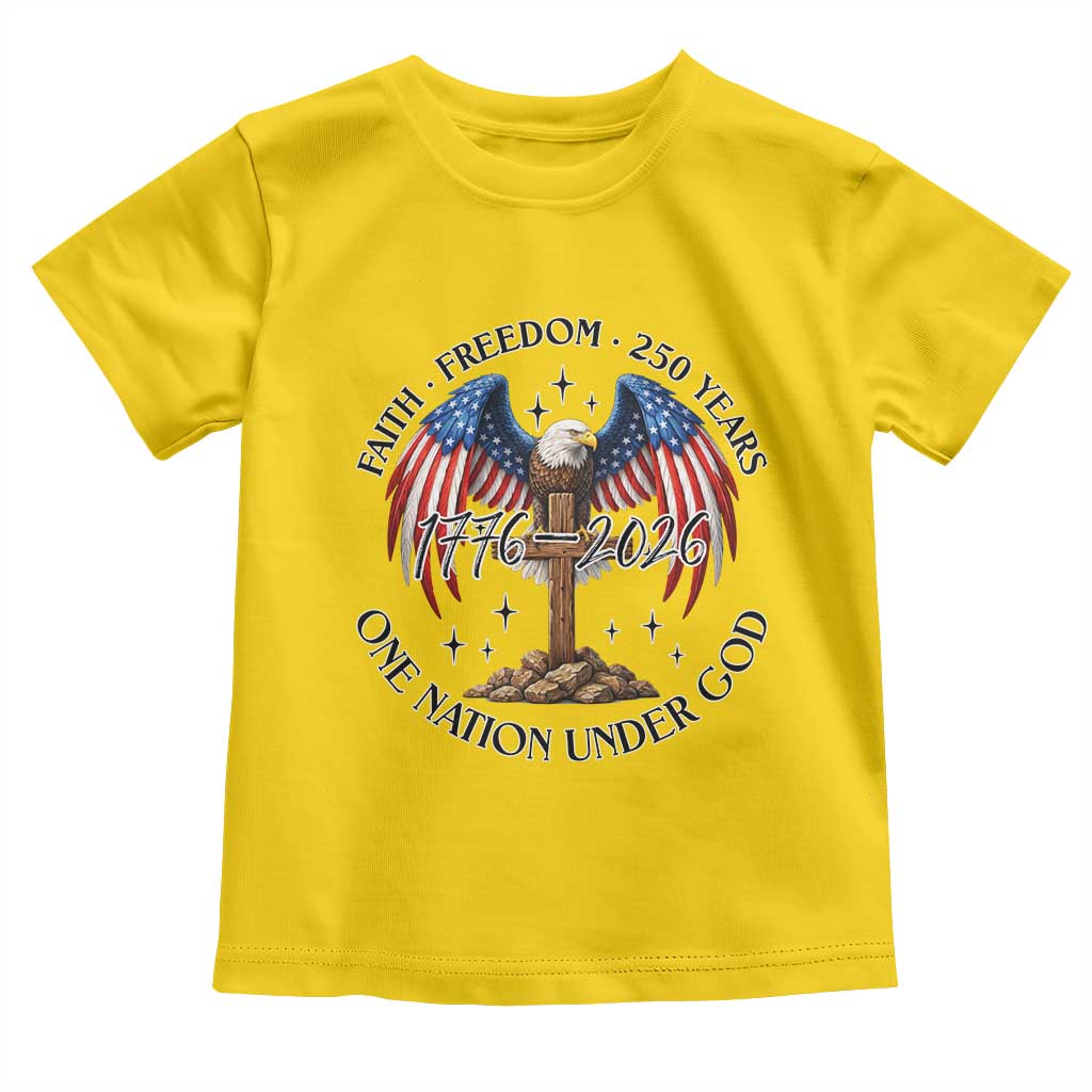 Patriotic Eagle Cross One Nation Under God Toddler T Shirt 250th Anniversary TS12 Daisy Print Your Wear