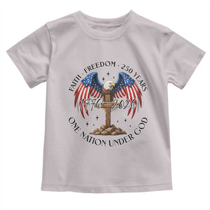 Patriotic Eagle Cross One Nation Under God Toddler T Shirt 250th Anniversary TS12 Ice Gray Print Your Wear