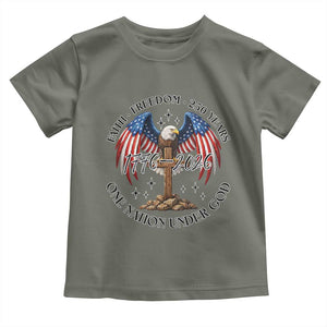 Patriotic Eagle Cross One Nation Under God Toddler T Shirt 250th Anniversary TS12 Military Green Print Your Wear