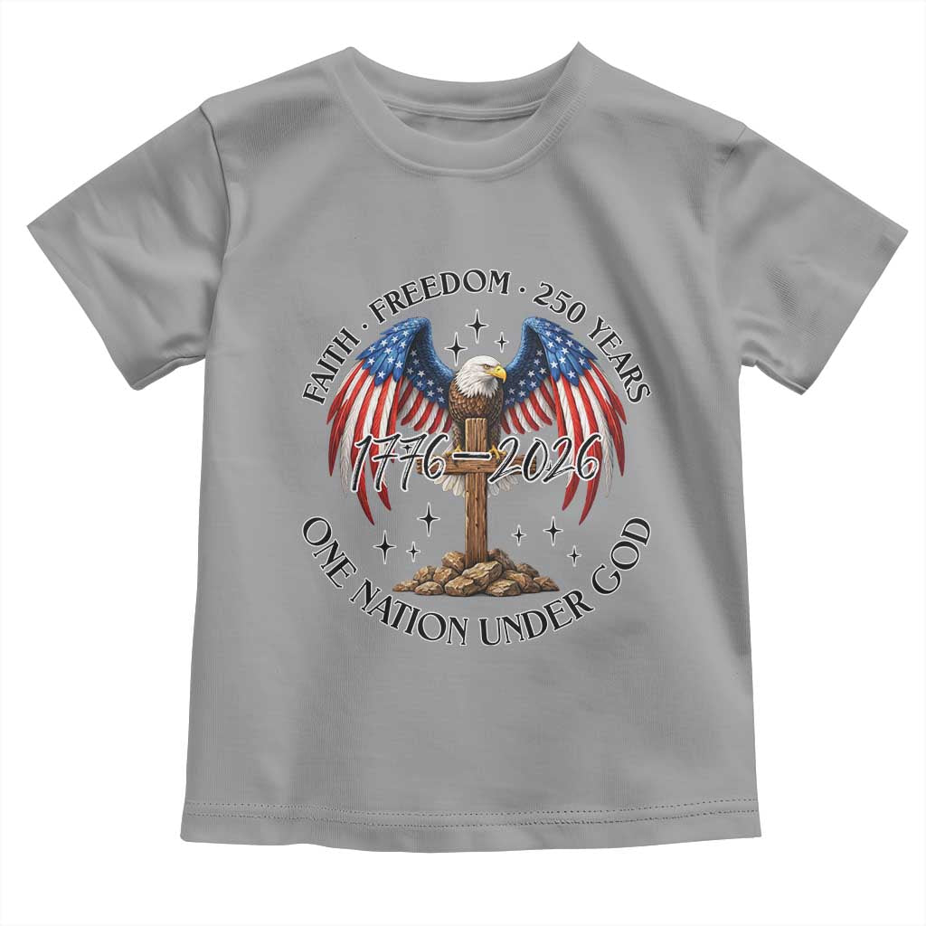 Patriotic Eagle Cross One Nation Under God Toddler T Shirt 250th Anniversary TS12 Sport Gray Print Your Wear