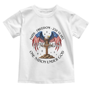 Patriotic Eagle Cross One Nation Under God Toddler T Shirt 250th Anniversary TS12 White Print Your Wear