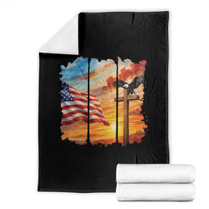 Faith And Freedom Christian American Flag Eagle Throw Blanket American Faith Pride TS12 Black Print Your Wear