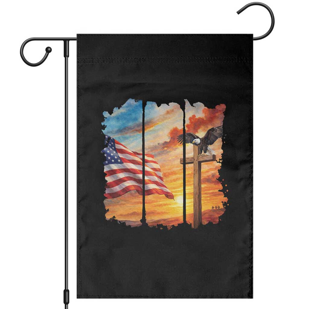 Faith And Freedom Christian American Flag Eagle Garden Flag American Faith Pride TS12 Black Print Your Wear