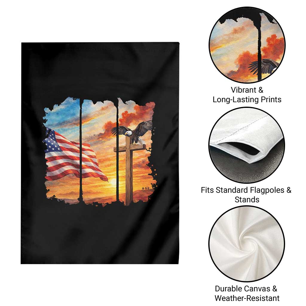 Faith And Freedom Christian American Flag Eagle Garden Flag American Faith Pride TS12 Print Your Wear