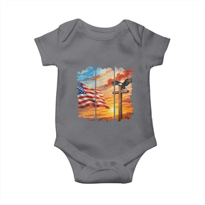 Faith And Freedom Christian American Flag Eagle Baby Onesie American Faith Pride TS12 Charcoal Print Your Wear