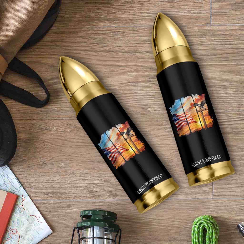 Faith And Freedom Christian American Flag Eagle Bullet Tumbler American Faith Pride TS12 Print Your Wear