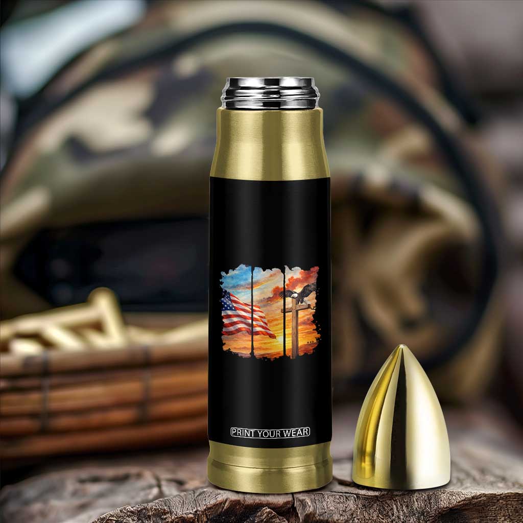 Faith And Freedom Christian American Flag Eagle Bullet Tumbler American Faith Pride TS12 Print Your Wear