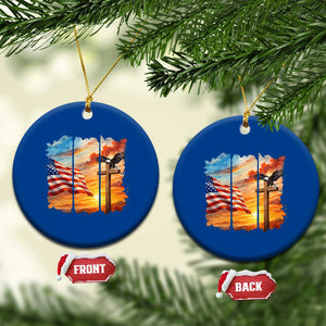 Faith And Freedom Christian American Flag Eagle Ceramic Ornament American Faith Pride TS12 1pc Blue Print Your Wear