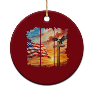 Faith And Freedom Christian American Flag Eagle Ceramic Ornament American Faith Pride TS12 1pc Red Print Your Wear