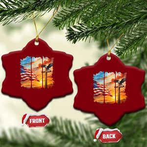Faith And Freedom Christian American Flag Eagle Ceramic Ornament American Faith Pride TS12 Print Your Wear