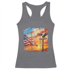 Faith And Freedom Christian American Flag Eagle Racerback Tank Top American Faith Pride TS12 Charcoal Print Your Wear
