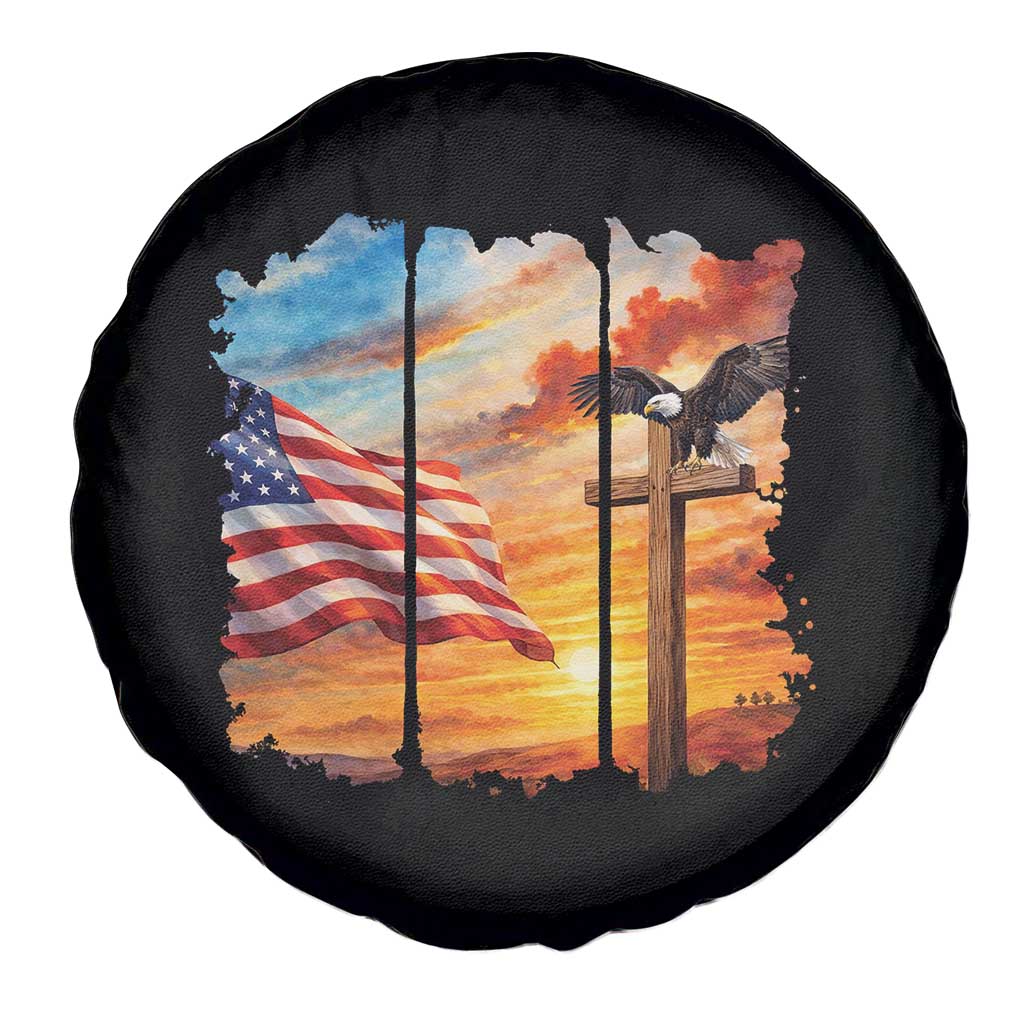 Faith And Freedom Christian American Flag Eagle Spare Tire Cover American Faith Pride TS12 Print Your Wear