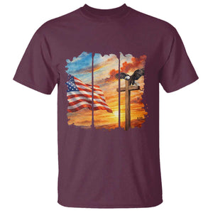 Faith And Freedom Christian American Flag Eagle T Shirt American Faith Pride TS12 Maroon Print Your Wear