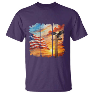 Faith And Freedom Christian American Flag Eagle T Shirt American Faith Pride TS12 Purple Print Your Wear