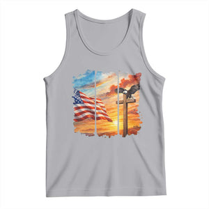Faith And Freedom Christian American Flag Eagle Tank Top American Faith Pride TS12 Athletic Heather Print Your Wear