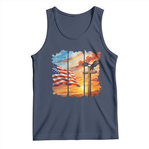 Faith And Freedom Christian American Flag Eagle Tank Top American Faith Pride TS12 Navy Print Your Wear
