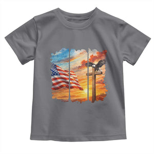 Faith And Freedom Christian American Flag Eagle Toddler T Shirt American Faith Pride TS12 Charcoal Print Your Wear