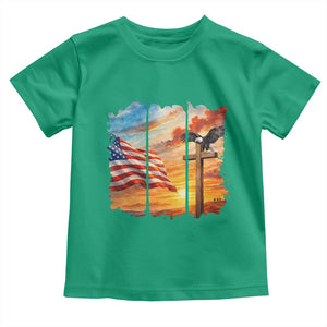 Faith And Freedom Christian American Flag Eagle Toddler T Shirt American Faith Pride TS12 Irish Green Print Your Wear