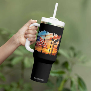 Faith And Freedom Christian American Flag Eagle Tumbler With Handle American Faith Pride TS12 Print Your Wear