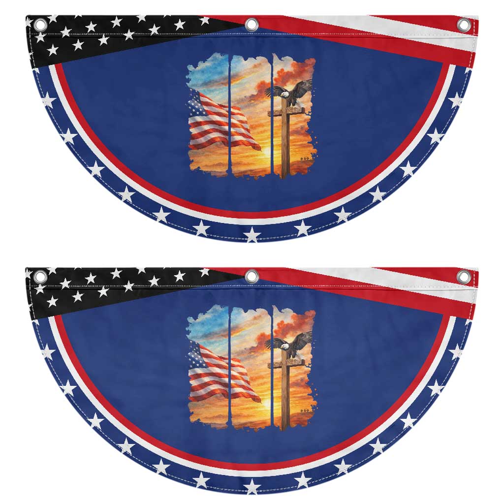 Faith And Freedom Christian American Flag Eagle Patriotic Fan Flag American Faith Pride TS12 2pcs pack Classic Navy Print Your Wear