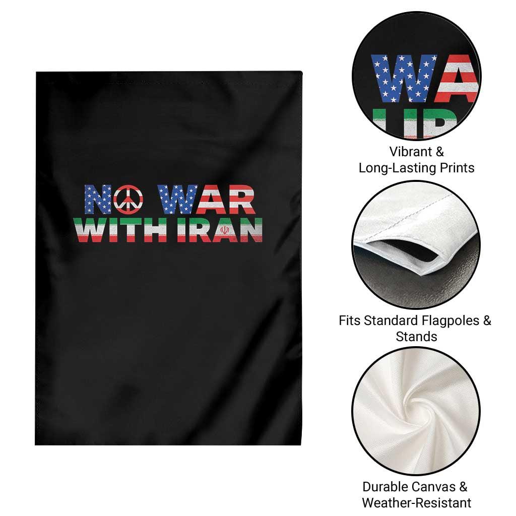 No War USA Iran Flag Garden Flag Iranian Freedom Peace Advocate Gift TS12 Print Your Wear