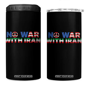No War USA Iran Flag 4 in 1 Can Cooler Tumbler Iranian Freedom Peace Advocate Gift TS12 One Size: 16 oz Black Print Your Wear